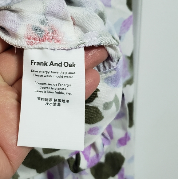 FRANK & OAK Floral Printed Wrap Top Blouse - Picture 12 of 13